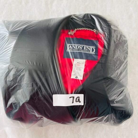 Vintage Lands' End Womens Black Classic Wool Blend Double Breasted Pea Coat Sz10 - Picture 11 of 11